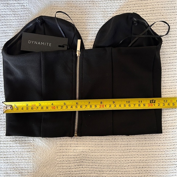 Dynamite women’s size small Bustier Crop Top Jet Black Layering Girls Night Out - Picture 5 of 6